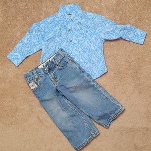 Western shirt and jeans